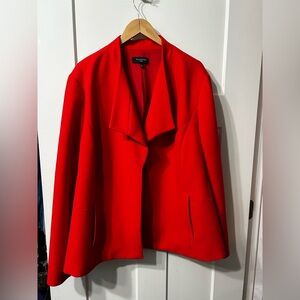 Talbots Bold Red open Front Blazer jacket cardigan - plus size
